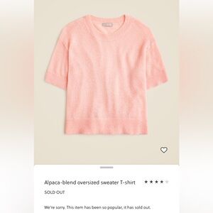 J. Crew Pink Alpaca-Blend Short-Sleeve Sweater